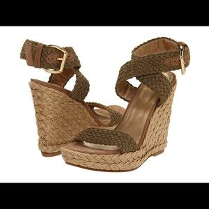 Stuart Weitzman Olive Green “Alex” espadrilles